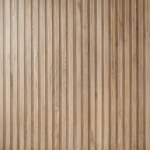 Nobu Ribbon Tan Brown 24x48 Wood Look Matte Fluted Porcelain Tile