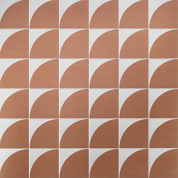 Stacy Garcia Maddox Deco Floor Terracotta Orange 8x8 Matte Porcelain Tile