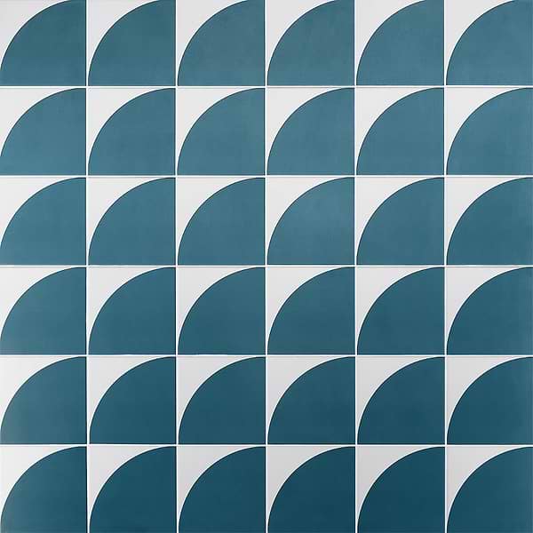 Stacy Garcia Maddox Deco Teal Blue 8x8 Matte Porcelain Tile