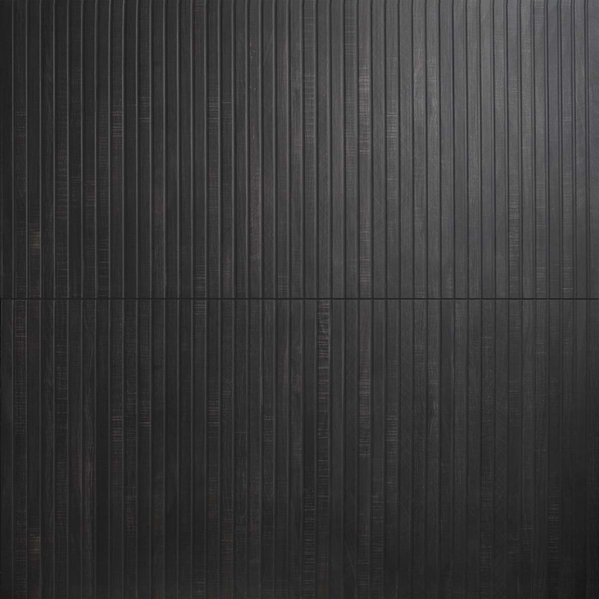 Kenridge Ribbon Black 24x48 Wood Look Fluted Matte Porcelain Tile