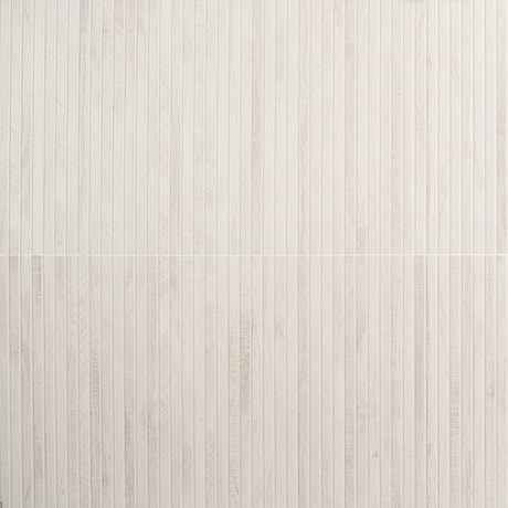 Kenridge Ribbon White 24x48 Wood Look Matte Fluted Porcelain Tile