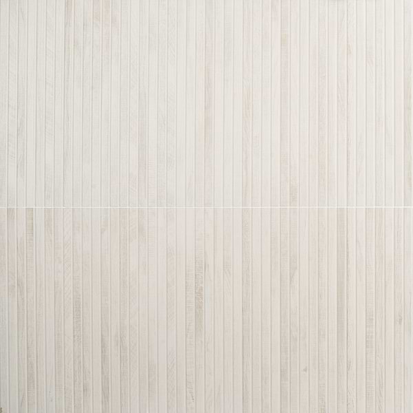 Kenridge Ribbon White 24x48 Wood Look Matte Fluted Porcelain Tile