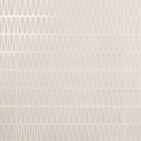 Terramay Deco White 12x36 3D Mixed Finish Matte Ceramic Tile