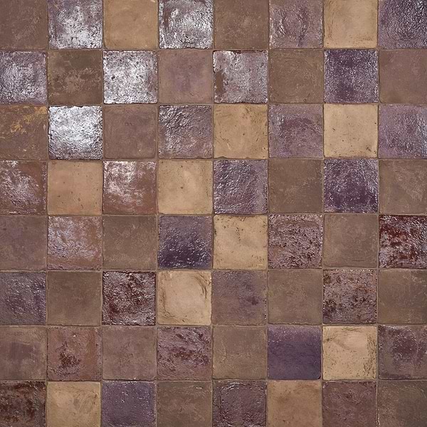 Opera Terracotta by Paula Purroy Bordeaux 6x6 Square Matte and Glossy Terracotta Tile