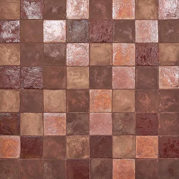 Opera Terracotta by Paula Purroy Canyon 6x6 Square Matte and Iridescent Terracotta Tile