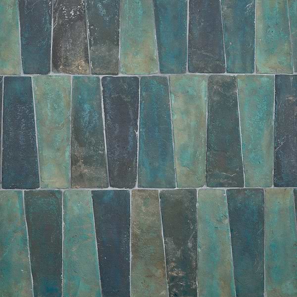 Opera Terracotta by Paula Purroy Lagoon 6x18 Trapezoid Matte Terracotta Tile