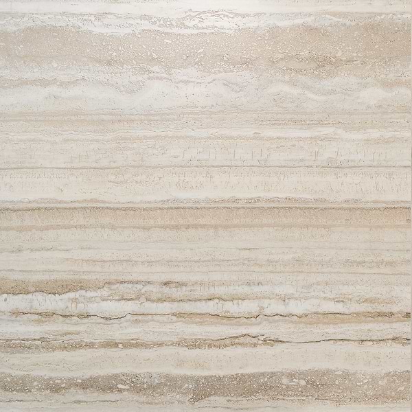 Romani Travertine Crema Beige 3D Textured Veining 24x48 Stone Look Satin Porcelain Tile