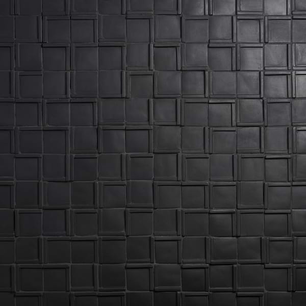 Roller Cross Black 4x4 3D Handmade Matte Ceramic Tile