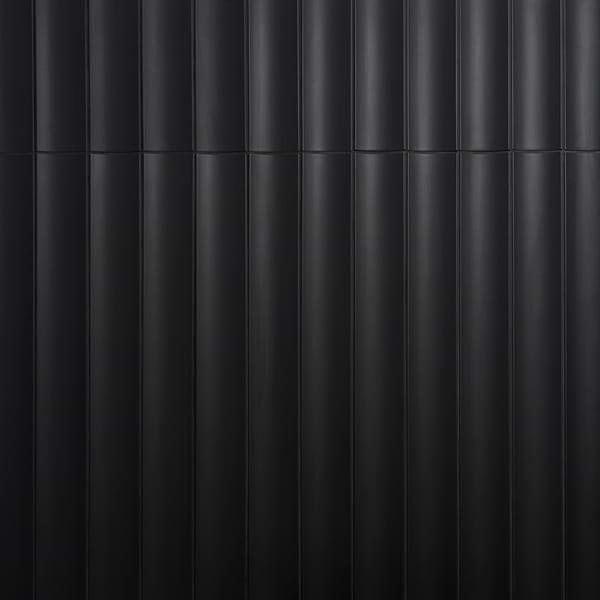 Roller Fluted Column Black 4x36 3D Handmade Matte Ceramic Tile