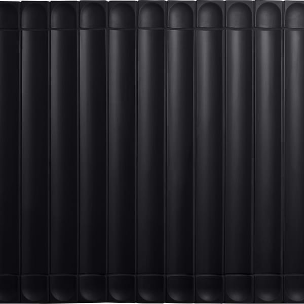 Roller Fluted Column Black 4x4 Handmade Matte Ceramic End Piece