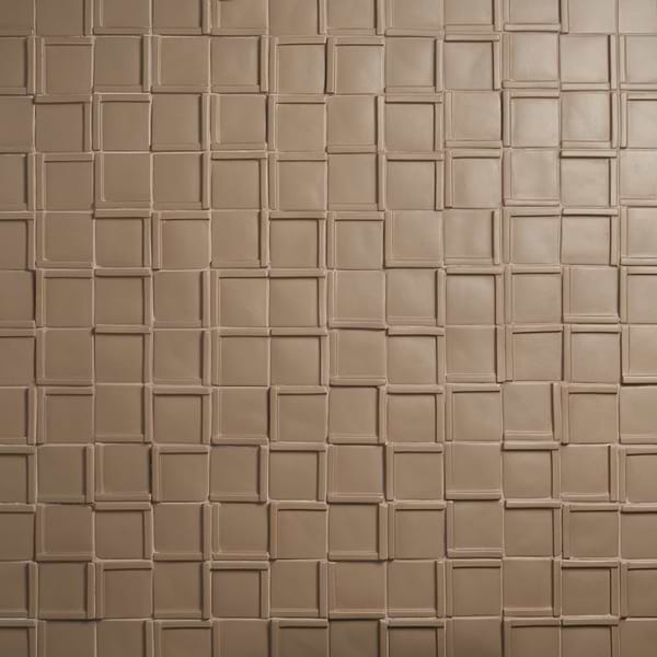 Roller Cross Taupe 4x4 3D Handmade Matte Ceramic Tile