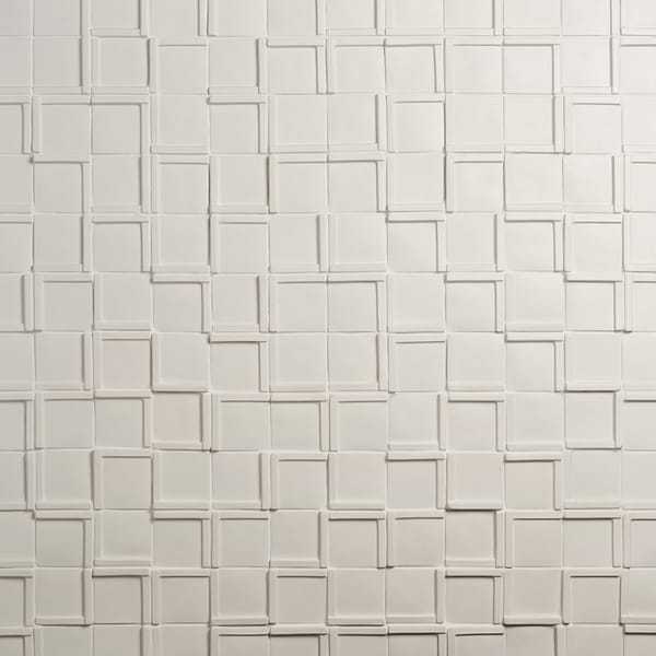 Roller Cross White 4x4 3D Handmade Matte Ceramic Tile