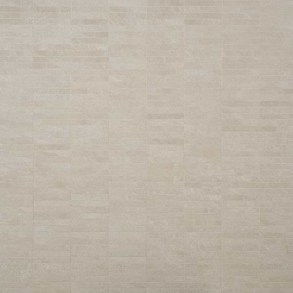 Era Crema Beige 1x6 Stacked Limestone Look Matte Porcelain Mosaic Tile