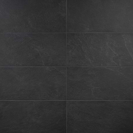 Era Charcoal Black 12x24 Limestone Look Matte Porcelain Tile