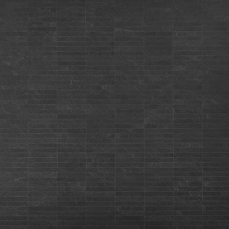 Era Charcoal Black 1x6 Stacked Limestone Look Matte Porcelain Mosaic Tile