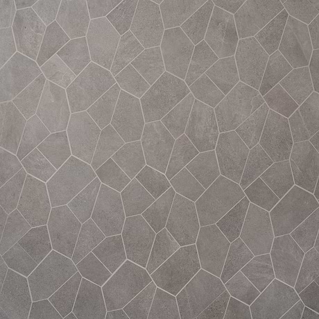 Era Slate Gray Organic Pattern Limestone Look Matte Porcelain Mosaic Tile