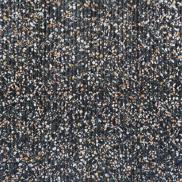 Terrazzo Italy Fluted Cava Notte Black Honed Terrazzo Tile