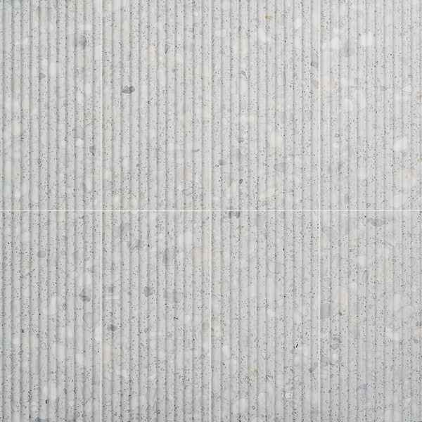 Terrazzo Italy Fluted Sacra Bianco White 12x24 Terrazzo Tile