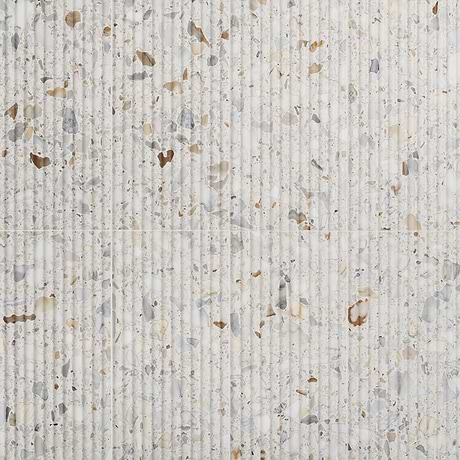 Terrazzo Italy Fluted Sacra Calacatta White 12x24 Honed Terrazzo Tile