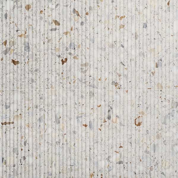 Terrazzo Italy Fluted Sacra Calacatta White 12x24 Honed Terrazzo Tile