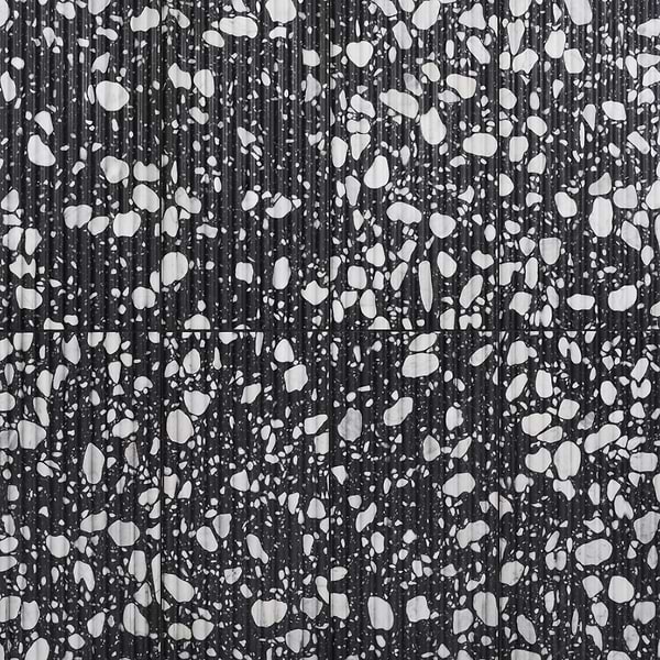 Terrazzo Italy Fluted Sacra Nero Black & White 12x24 Honed Terrazzo Tile