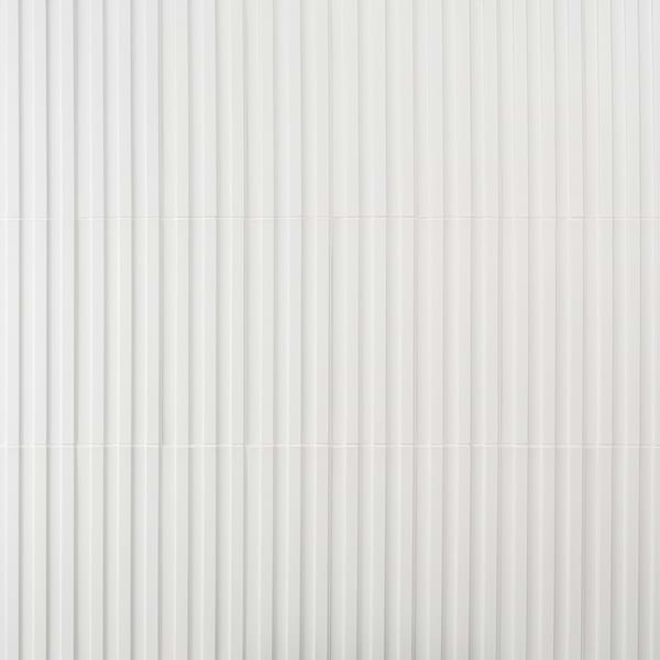 Bariano White 6x16 Fluted 3D Matte Porcelain Tile