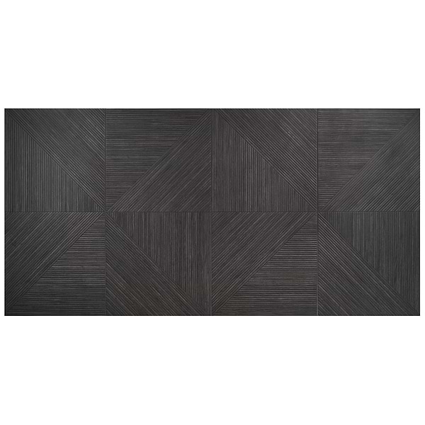 Enso Charcoal Black 24x48 Ribbed Matte Fluted Porcelain Wood Look Tile