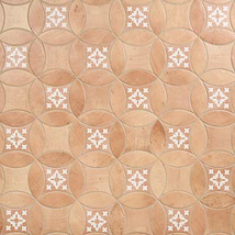 Raval Peach Terracotta 3x8 Petal and 6x6 Kite with Deco Natalia Terracotta Kite Matte Porcelain Tile