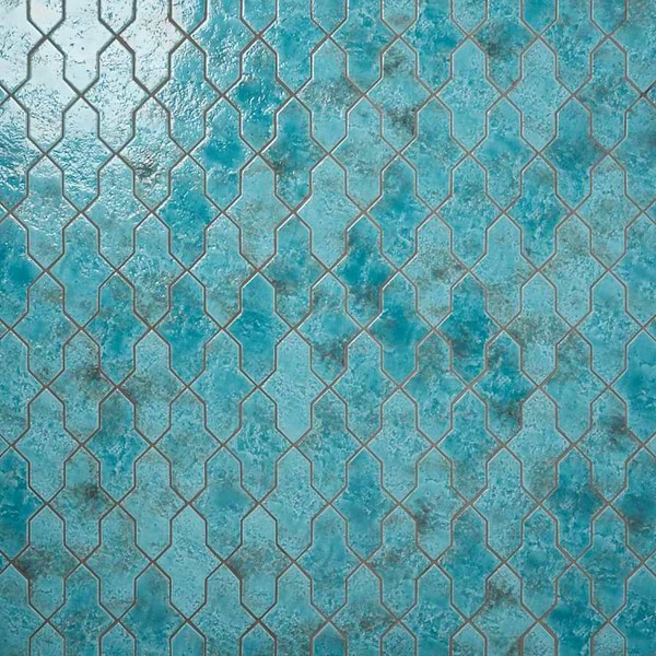 Greta Cruz Lagoon Blue 5x8 Glossy Textured Porcelain Tile