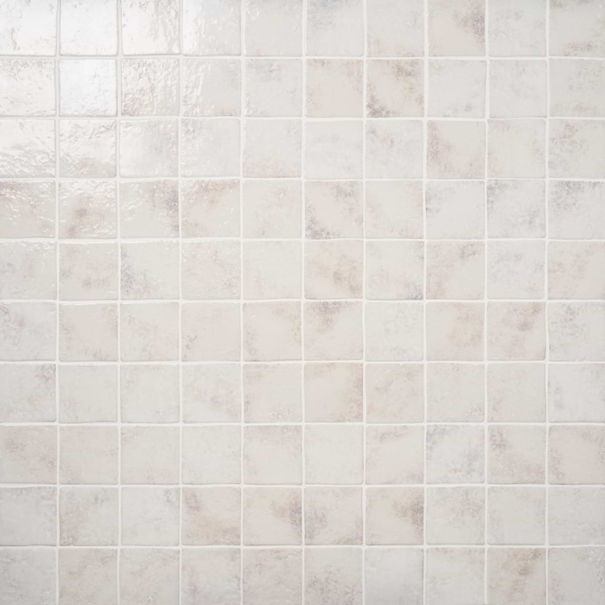 Greta Seashell White 5x5 Glossy Textured Porcelain Tile