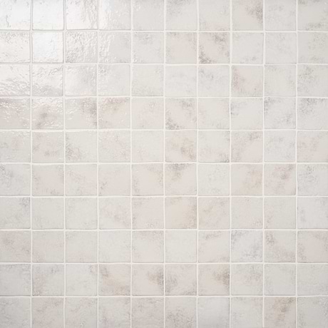 Greta Seashell White 5x5 Glossy Textured Porcelain Tile