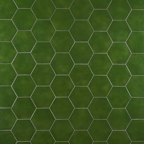 Cavallo Monaco Green 7" Hexagon Glossy Porcelain Tile