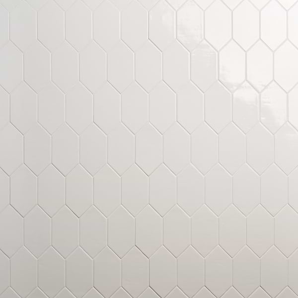 Morocco Blanco White 4x8 Picket Glossy Porcelain Tile