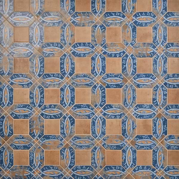 Morocco Medina Multicolor 4x8 Picket and Terracotta 4x4 Square Matte Porcelain Tile
