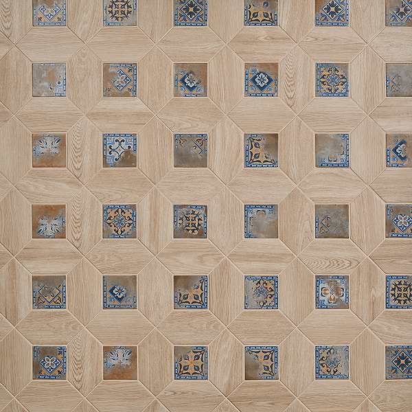 Morocco Oak Beige 4x8 Picket and Medina Multicolor 4x4 Square Matte Porcelain Tile