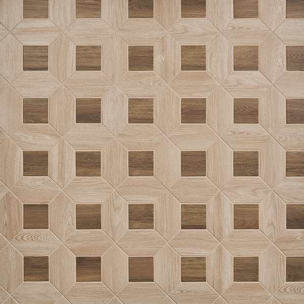 Morocco Oak Beige 4x8 Picket and Willow Brown 4x4 Square Matte Porcelain Tile