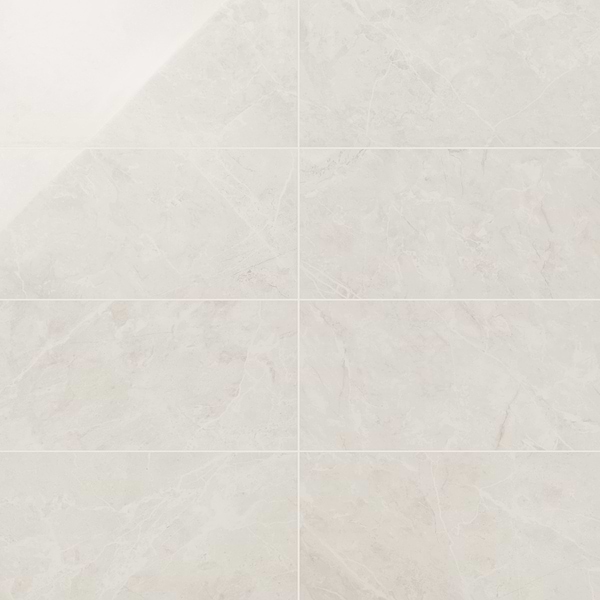 Boscato Cream White 12x24 Marble Look Polished Porcelain Tile