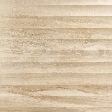 Lumar Waves 3D Travertino Crema Beige 24x48 3D Travertine Look Matte Porcelain Tile