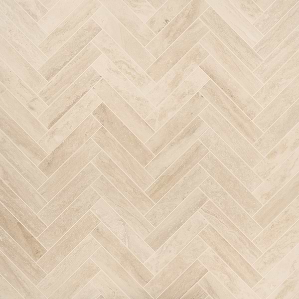 Ivory Travertine Premium 2.5x12 Filled Brushed Vein Cut Tile