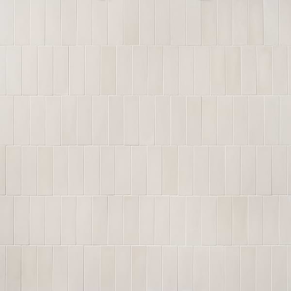 Color One Chalk White 2x8 Matte Cement Tile