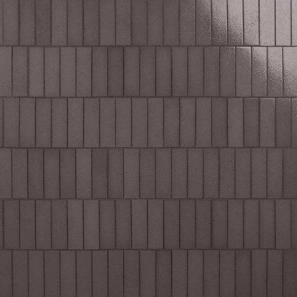Color One Pebble Gray 2x8 Glossy Lava Stone Tile