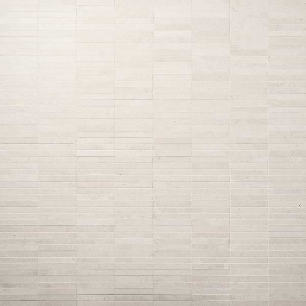 Vanilla Warm White 1x6 Stacked Honed Marble Mosaic Tile