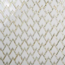 VZAG White and Gold 6" Polished Marble & Brass Mosaic Tile by Vanessa Deleon