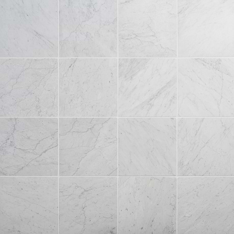 Avanti Bianco Carrara White 12x12 Tumbled Marble Tile