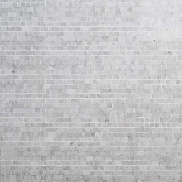 Avanti Bianco Carrara White Hand Clipped Joint Honed Marble Mosaic Tile