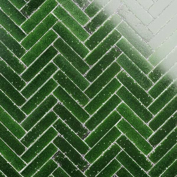 LavaArt Aegean Green 3x12" Brick Look Crackled Glossy Lava Stone Subway Tile