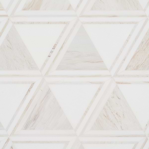 GeoMarble Altair Thassos Sabbia Polished Marble Mosaic Tile