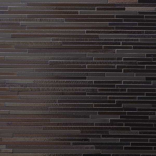 Magma Slim Stack Iron Gray Polished Lava Stone Mosaic Tile