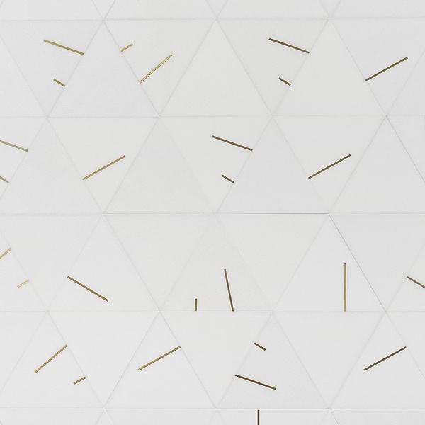 Ravi Thassos Polished Marble and Brass 7x7 Mosaic Tile