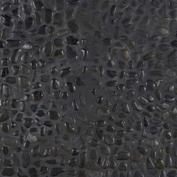 Cobblestone Black Full Pebble Polished Mosaic Tile